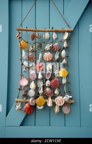 Isle of Wight, September 2020. Bembridge. Seashell-Dekoration. Stockfoto