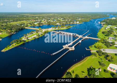 W.P. Franklin US Army Corps of Engineers Campground Damm und Schleusen Alva florida Stockfoto