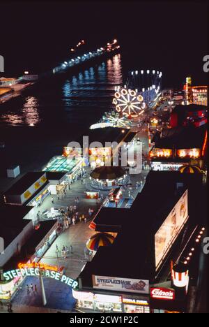 Steeplechase Pier bei Nacht, Atlantic City, New Jersey, USA, John Margolies Roadside America Photograph Archive, 1978 Stockfoto