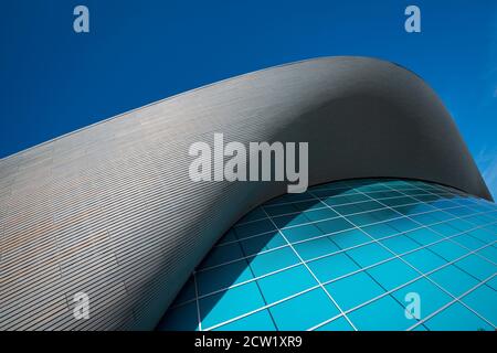 London Aquatics Centre, Queen Elizabeth Olympic Park in Stratford, London, Großbritannien Stockfoto