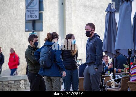 Keswick, Cumbria, Großbritannien. September 2020. Mit der R-Zahl steigt das Leben geht auf i Keswick in der englischen Lake District, die stark abhängig von der Gastfreundschaft Handel und Tourismus Credit: PN News/Alamy Live News Stockfoto