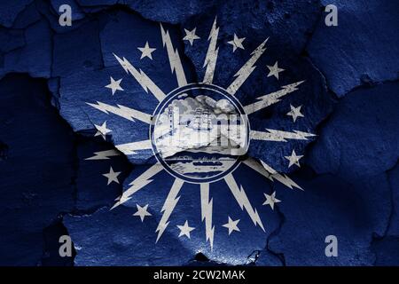 Flagge von Buffalo auf rissige Wand gemalt Stockfoto