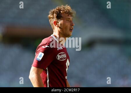 Mergim Vojvoda (FC Turin) während Torino gegen Atalanta, italienisches Fußballspiel Serie A, Turin, Italien, 26. September 2020 Stockfoto