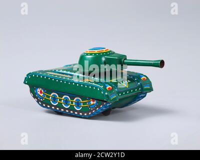 Vintage und limitierte Militärfahrzeug Zinn Spielzeug Tank. Hergestellt in china Stockfoto