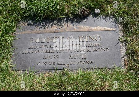 Los Angeles, Kalifornien, USA 24. September 2020 EIN allgemeiner Blick auf die Atmosphäre des Grabes von Rodney King im Forest Lawn Memorial Park am 24. September 2020 in Los Angeles, Kalifornien, USA. Foto von Barry King/Alamy Stockfoto Stockfoto