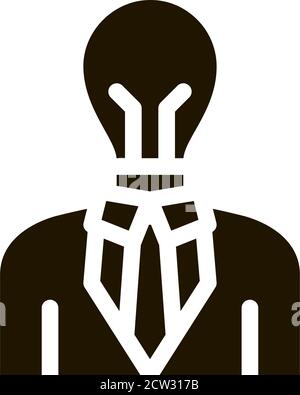 Savvy Man Symbol Vektor Glyphe Illustration Stock Vektor