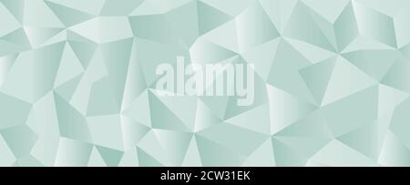 Grüne polygonale Dreiecke geometrische Banner Hintergrund. Stockfoto