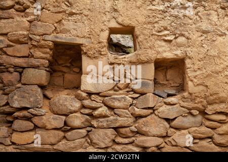 Ollantaytambo, Peru - 4. April 2014: Ollantaytambo Archäologische Stätte, Ruinen und Bauten der alten Inkas, in der Nähe des Vilcanota Flusstals, per Stockfoto