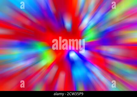 Abstrakter Hintergrund von verschwommenen bunten Bewegungen neon LED-Leuchten Stockfoto