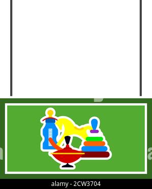 Symbol Der Spielwarenmarktabteilung. Flaches Farbdesign. Vektorgrafik. Stock Vektor