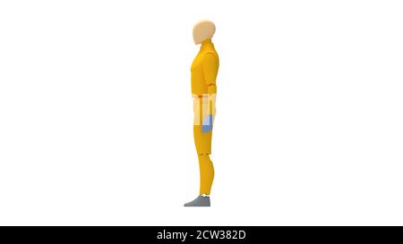 3D-Rendering einer im Studio isolierten Dummy-Schaufensterpuppe Stockfoto