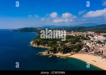 Luftaufnahme von Lloret de Mar an der Costa Brava In Spanien Stockfoto