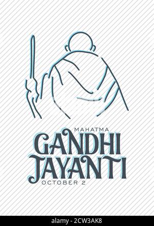 Gandhi Jayanti ist ein Ereignis, das in Indien gefeiert wird, um den Geburtstag von Mahatma Gandhi, Vektor-Design zu feiern Stock Vektor