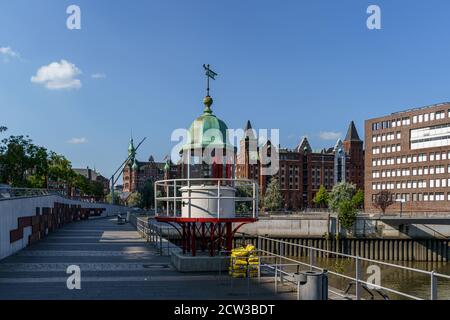 Herrliche Aussicht auf das Internationale Maritimes Museum in Hamburg Speicherstadt Bezirk) und HafenCity Stockfoto