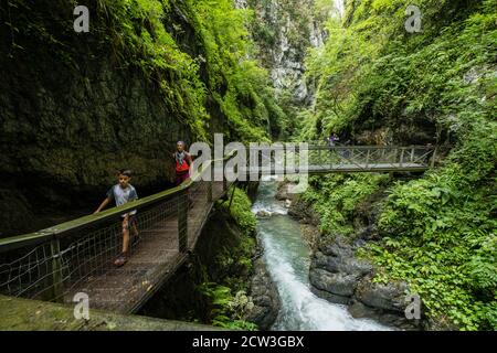 Garganta de Kakueta, Sainte-Engrâce, región de Aquitania, departamento de Pirineos Atlánticos, Francia Stockfoto