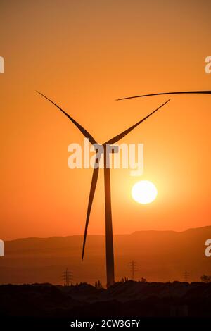 parque eólico en La Muela, Zaraoza, Aragón, Spanien, Europa Stockfoto