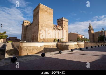 castillo de Aguas Mansas, construido durante los siglos XIII y XIV, Agoncillo, La Rioja , Spanien, Europa Stockfoto