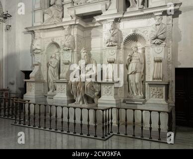 Teil des Grabes von Papst Julius II. Von Michelangelo in der Basilika San Pietro in Vincoli, Rom, Latium, Italien Stockfoto