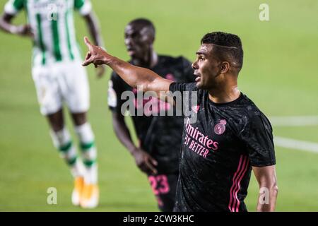 Carlos Henrique Casemiro von Real Madrid während der spanischen Meisterschaft La Liga Fußballspiel zwischen Real Betis Balompie und Real Madrid im September Stockfoto