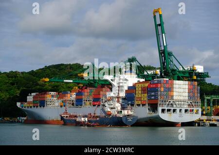 Panamakanal - Canal de Panama - PSA Panama International Terminal Stockfoto