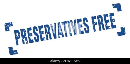 Konservierungsstoffe frei Stempel. Quadratisches Grunge Zeichen auf weißem Hintergrund Stock Vektor