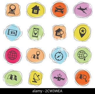 Navigation-Icon-set Stock Vektor