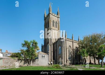Penzance Kirche Cornwall, Blick auf die St. Mary's Church in Penzance, Cornwall, Südwesten Englands, Großbritannien Stockfoto