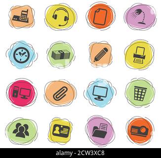 Büro-Icon-set Stock Vektor