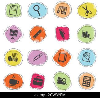 Büro-Icon-set Stock Vektor