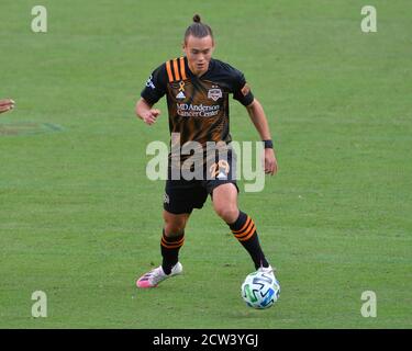 Nashville, TN, USA. September 2020. Houston Verteidiger, Sam Junqua (29), in Aktion während des MLS-Spiels zwischen dem Houston Dynamo und dem Nashville SC im Nissan Stadium in Nashville, TN. Kevin Langley/CSM/Alamy Live News Stockfoto