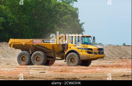 Consructinon einer neuen Straße in Bury St Edmunds, Suffolk, Großbritannien Stockfoto