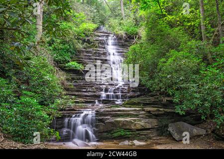 Panther Falls, Rabun County, Georgia am Tallulah River. Stockfoto