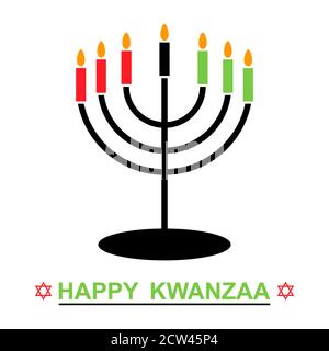 Happy kwanzaa , amerikanisches Design isoliert auf weißem Hintergrund. Grußkarte, Vektorgrafik . Stock Vektor