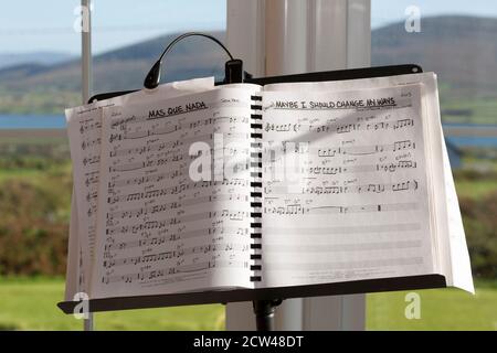 Noten auf Ständer Stockfoto