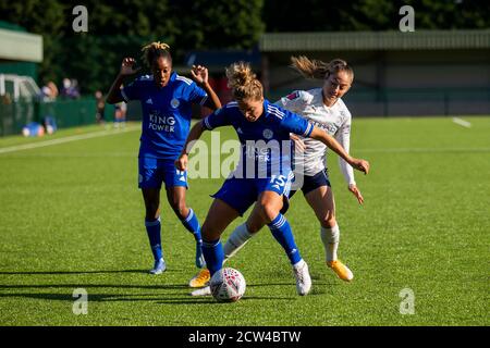 LOUGHBOROUGH, ENGLAND. 27. SEPTEMBER 2020 während des Vitality Women's FA Cup Spiels zwischen Leicester City und Manchester City im Farley Way Stadium, Quorn, Loughborough am Sonntag, 27. September 2020. (Kredit: Leila Coker, MI News) Kredit: MI Nachrichten & Sport /Alamy Live Nachrichten Stockfoto