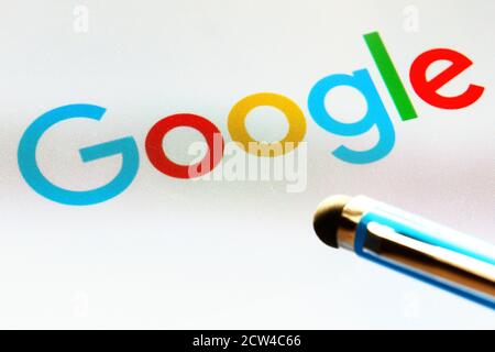 Mailand, Italien - Oktober 2019 : Google auf dem Bildschirm Google ist weltweit beliebteste Suchmaschine Stockfoto