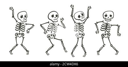 Witziges Skelett. Halloween Cartoon Vektor Illustration Stock Vektor