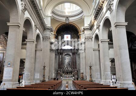 Italien, Rom, Kirche von San Giovanni Battista dei Fiorentini Innenraum Stockfoto