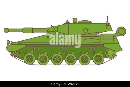 Argentinischer moderner Panzer. Gepanzertes Raupenfahrzeug mit Türmchen und einem Gewehr. Stock Vektor