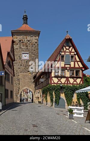 Sieberstor, Spitalgasse, Altstadt, Rothenburg ob der Tauber, Mittelfranken, Bayern, Deutschland Stockfoto