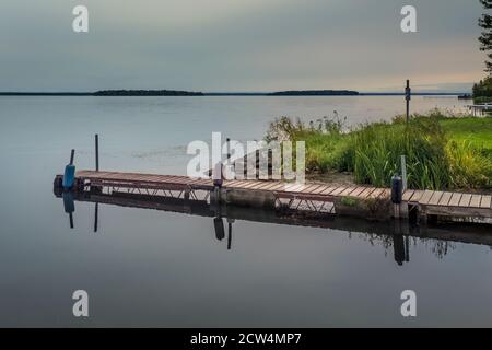 Blick auf den Oneida Lake in Cicero, NY bei Sonnenaufgang Stockfoto