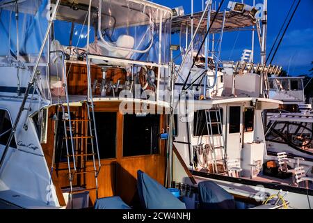 Charter Fischerboot Kabine Detail. Stockfoto