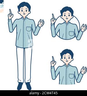 Mann in einem Hirtmit Sprechbild. Es ist Vektorgrafik, so ist es einfach zu bearbeiten. Stock Vektor