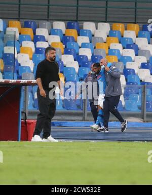 Neapel, Kampanien, Italien. September 2020. Während des italienischen Serie A Fußballmatches SSC Napoli gegen FC Genua am 27. September 2020 im San Paolo Stadion in Neapel.im Bild: INSIGNE Credit: Fabio Sasso/ZUMA Wire/Alamy Live News Stockfoto