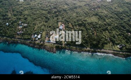 Drohnenblick über die karibik auf der Insel San Andres - Kolumbien Stockfoto