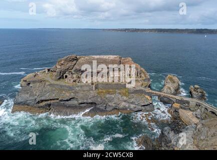 Frankreich, Finistere, Halbinsel Crozon, Roscanvel im Regionalen Naturpark Armorica, Insel der Kapuziner Stockfoto