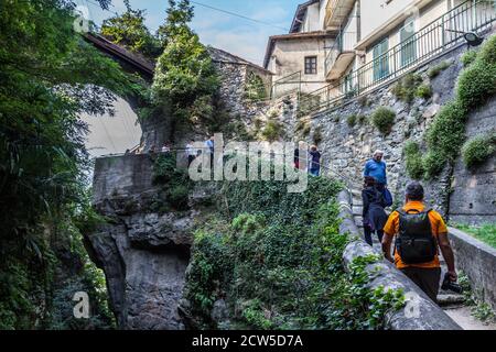 Der Bellano Canyon am Comer See Stockfoto