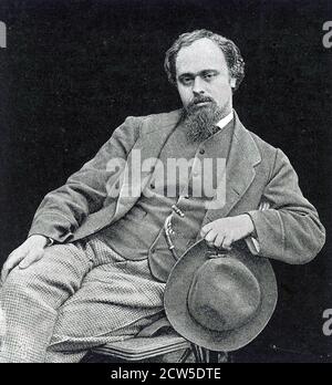DANTE ROSSETTI (1828-1882) englischer Dichter, Maler, Übersetzer um 1870 Stockfoto