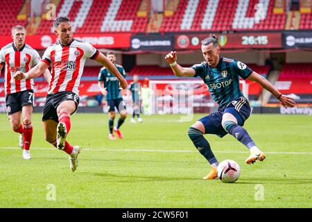 Sheffield, Großbritannien. September 2020. Leeds United Stürmer Jack Harrison während der englischen Meisterschaft Premier League Fußballspiel zwischen Sheffield United und Leeds United am 27. September 2020 in Bramall Lane in Sheffield, England - Foto Malcolm Bryce / ProSportsImages / DPPI Credit: LM/DPPI/Malcolm Bryce/Alamy Live News Stockfoto