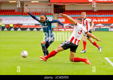 Sheffield, Großbritannien. September 2020. Leeds United Stürmer Helder Costa während der englischen Meisterschaft Premier League Fußballspiel zwischen Sheffield United und Leeds United am 27. September 2020 in Bramall Lane in Sheffield, England - Foto Simon Davies / ProSportsImages / DPPI Credit: LM/DPPI/Simon Davies/Alamy Live News Stockfoto